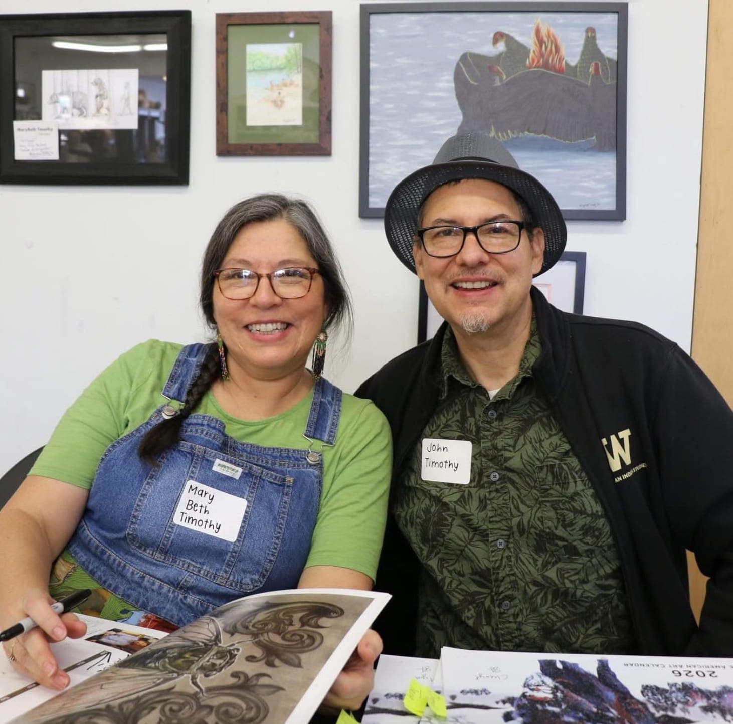 MaryBeth & John at Tribes Gallery calendar signing event in Norman, OK