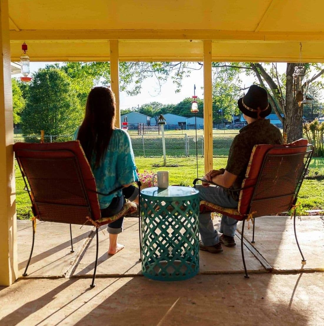 Enjoying our back patio.